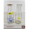 Image 1 : Milk Bottles (2) :  - City Dairy (Embossed) - United (Blue ACL) (Both Measure : 8-1/4"H)