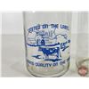 Image 2 : Milk Bottles (2) :  - City Dairy (Embossed) - United (Blue ACL) (Both Measure : 8-1/4"H)