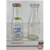 Image 5 : Milk Bottles (2) :  - City Dairy (Embossed) - United (Blue ACL) (Both Measure : 8-1/4"H)