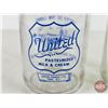 Image 6 : Milk Bottles (2) :  - City Dairy (Embossed) - United (Blue ACL) (Both Measure : 8-1/4"H)