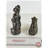 Image 6 : "Elegance" Coin Banks (2): Silver Plated Zinc : Clown & Rocking Horse (Clown Measures: 6-1/2"H)