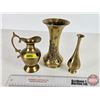 Image 1 : Brass Grouping (3) (Tallest Vase Measures: 7-1/4"H)