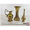 Image 2 : Brass Grouping (3) (Tallest Vase Measures: 7-1/4"H)