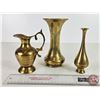 Image 3 : Brass Grouping (3) (Tallest Vase Measures: 7-1/4"H)