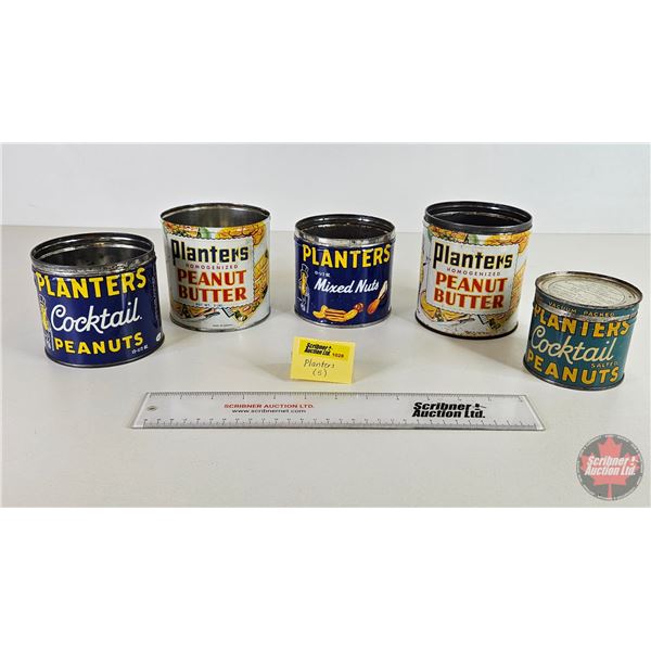 Planters Tin Collection (Variety) (5) (Tallest Measures: 4-1/2"H)