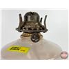 Image 7 : Coal Oil Lamp (Red / White Font - Base) : Queen Mary Burner (Total Measures w/Chimney : 18"H)
