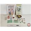 Image 1 : Dairy Collector Combo :  - (4) Cream Bottles - (12) Dairy Tokens - Calendar (14-1/2"H) - (2) Repro P