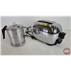 Image 1 : Countertop Appliances (2)  - Toaster "Toastswell" (Stainless) (6-1/2"H) - Coffee Percolator (Aluminu