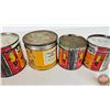 Image 6 : Planters Cashew Tins (6) : Variety  (Largest Measures : 3-1/8"H x 3-1/4"Dia)