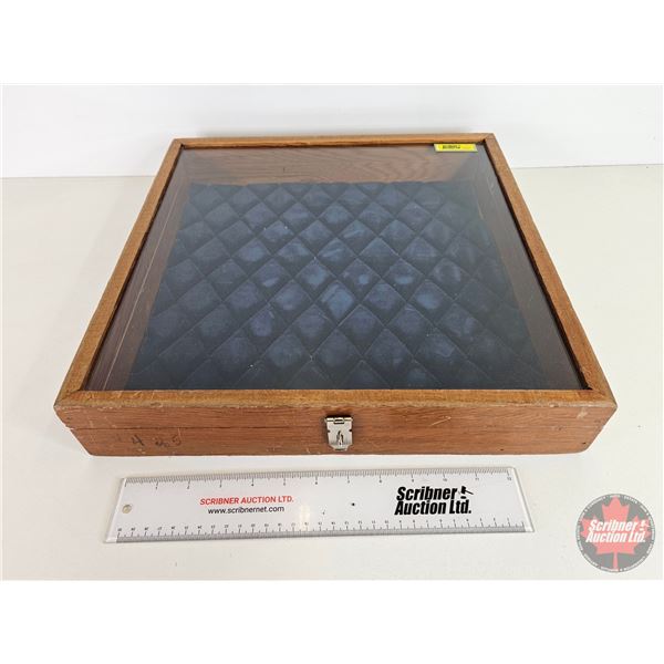 Counter Top Display Case : Glass Flip Top (Total Measures: 3"H x 16"W x 16"D)