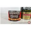 Image 2 : Coffee Tins (3) : Nabob, Edwards, Schwartz (Tallest Measures: 6-1/2"H)