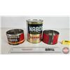 Image 6 : Coffee Tins (3) : Nabob, Edwards, Schwartz (Tallest Measures: 6-1/2"H)