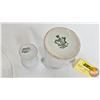 Image 9 : Hotelware (5 pcs) : Platters (2); Creamer; Egg Cup (Medalta) & Spoon Rest (Largest Platter Measures: