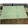 Image 12 : Chrome Table & 4 Chairs (Cracked Ice Pattern - Green) (Refectory Table) (Table Measures Closed : 31"