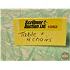 Image 16 : Chrome Table & 4 Chairs (Cracked Ice Pattern - Green) (Refectory Table) (Table Measures Closed : 31"