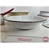 Image 3 : Vintage Enamelware : Basin; Boiler Lid; Bowls, Pots etc (Large Basin Measures: 18" Top Dia)