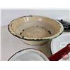 Image 5 : Vintage Enamelware : Basin; Boiler Lid; Bowls, Pots etc (Large Basin Measures: 18" Top Dia)