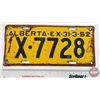 Image 2 : Alberta Lic Plate 1952 (Red Line) (Rare Park Plate) (5-1/2" x 12")
