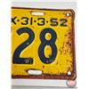Image 5 : Alberta Lic Plate 1952 (Red Line) (Rare Park Plate) (5-1/2" x 12")