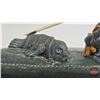 Image 11 : Wolf Sculpture : Inuit Man Hunting Seal from Kayak : Soapstone Carving (Base Length : 13")