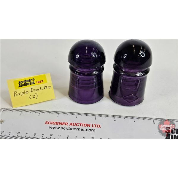 Purple Insulators (2) (Both Measure 3-3/8")
