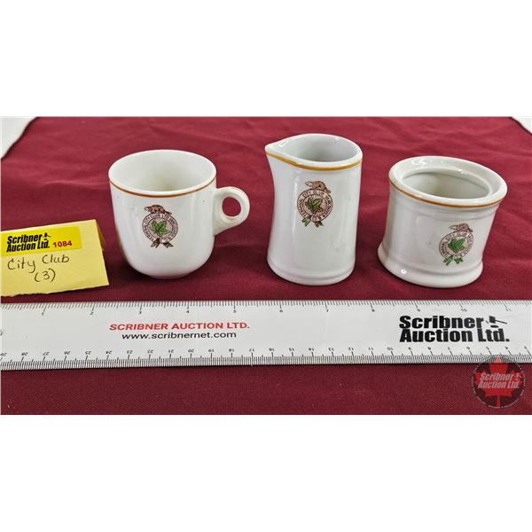 City Club Hotelware (3) : Jar; Cup; Creamer : Maddock : Made in England