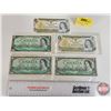 Image 1 : Canada $1 Bills (5) (Variety) : 1954; 1967 ; 1973