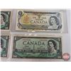 Image 3 : Canada $1 Bills (5) (Variety) : 1954; 1967 ; 1973