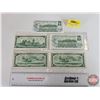 Image 5 : Canada $1 Bills (5) (Variety) : 1954; 1967 ; 1973