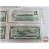 Image 6 : Canada $1 Bills (5) (Variety) : 1954; 1967 ; 1973