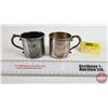 Image 1 : Silver Plated Nursery Rhyme Cups (2): Humpty Dumpty ; Goldilocks & Three Bears (Both Measure: 2-3/8"
