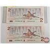 Image 3 : Canada $2 Bills 1986 (2) : Bonin/Thiessen #EGS2044192 & EGS2044183