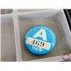 Image 11 : Collector Combo : Chauffer's Badges ; Pins; Tags (19) with Display Box / Glass Lid (Must See Picture