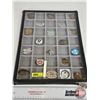 Image 1 : Collector Combo : Chauffer's Badges ; Pins; Tags (19) with Display Box / Glass Lid (Must See Picture