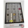 Image 1 : Collector Combo : Badges / Pins / Patch (Gun Theme) (11) + Pin Backs with Display Box / Glass Lid (M
