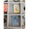 Image 10 : Collector Combo : Tins, Pins, Needles, Small Collectibles, Gold Tees, Figurines, etc! with Display B