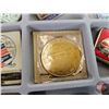Image 14 : Collector Combo : Tins, Pins, Needles, Small Collectibles, Gold Tees, Figurines, etc! with Display B