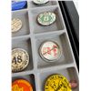 Image 13 : Collector Combo : Pin Collection ~ Large Selection & Variety (46) with Display Box / Glass Lid (Must
