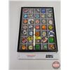 Image 1 : Collector Combo : Pin Collection ~ Large Selection & Variety (46) with Display Box / Glass Lid (Must