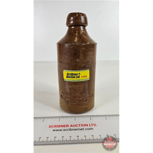 Blob Top Stoneware Bottle (Stamped) "Townsend's Superior Ginger Beer Salford" (6-1/2"H)