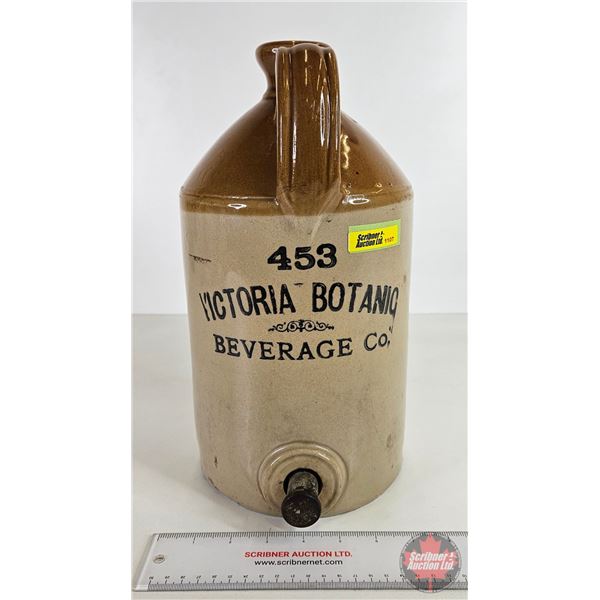 Stoneware Water Jug with Spigot : 453 Victoria Botanic Beverage Co. (13"H)
