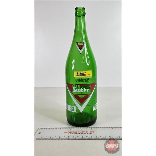 Green Bottle : Stubby GINGER ALE (Red/White ACL) (11-3/4"H)