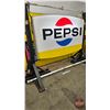 Image 1 : Large Double Sided PEPSI Light Up Outdoor Hanging Sign with Pole (Embossed Lenses) (Sign Measures: 5