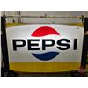 Image 2 : Large Double Sided PEPSI Light Up Outdoor Hanging Sign with Pole (Embossed Lenses) (Sign Measures: 5