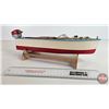 Image 2 : 1950's Wooden Toy Boat with Working Outboard Motor (Batt Op) (Consignor Note : Motor works on its ow