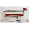 Image 7 : 1950's Wooden Toy Boat with Working Outboard Motor (Batt Op) (Consignor Note : Motor works on its ow