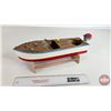 Image 8 : 1950's Wooden Toy Boat with Working Outboard Motor (Batt Op) (Consignor Note : Motor works on its ow