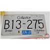 Image 7 : British Columbia Lic Plates (6) : 1970's & Collector Plate 2008 (6" x 12")