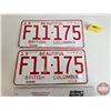 Image 1 : British Columbia Lic Plates (2) : 1972 (Pair) (6" x 12")