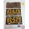 Image 1 : Alberta Lic Plates (3): - 1940 (5-1/2" x 12") - 1955 (Pair) (6" x 12")